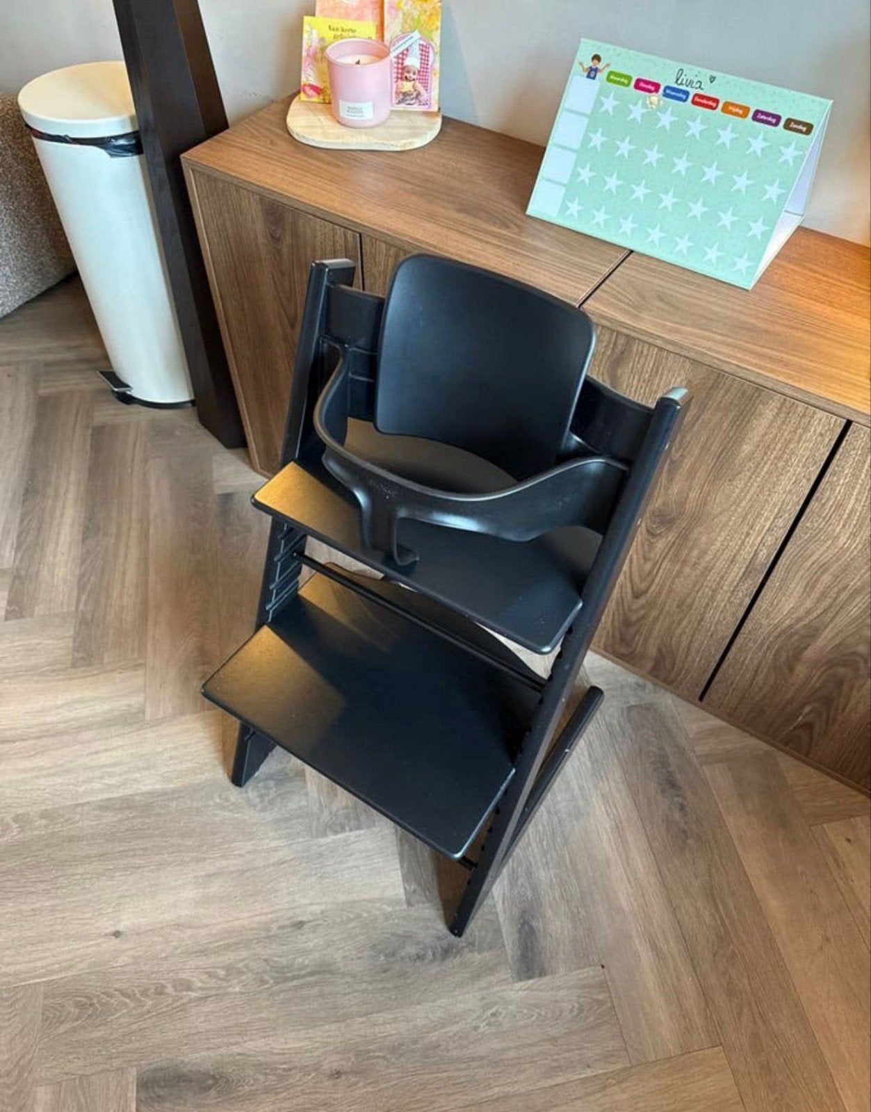 Stokke Tripp Trapp meegroeistoel met baby set, Ophalen of Verzenden, Zo goed als nieuw, Meegroeistoel, Gordel(s)