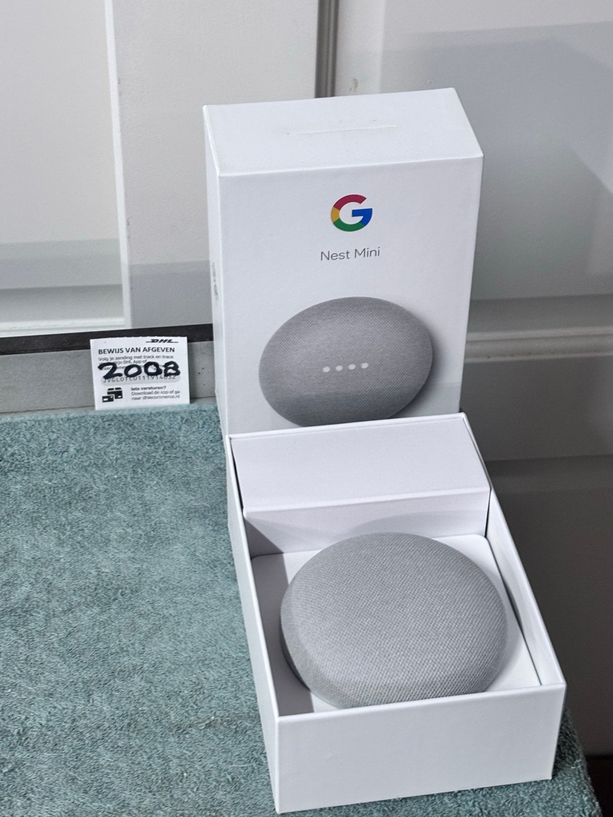 Google Nest Mini (2e generatie) - Chalk, Ophalen of Verzenden, Zo goed als nieuw