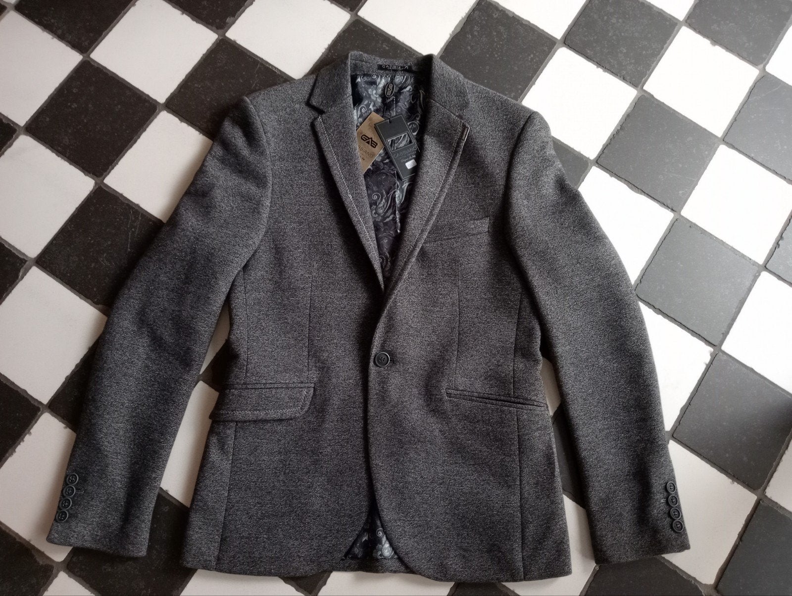 Gabbiano grijs chique jasje colbert maat 48 nieuw, Nieuw, Ophalen of Verzenden, Grijs, Gabbiano