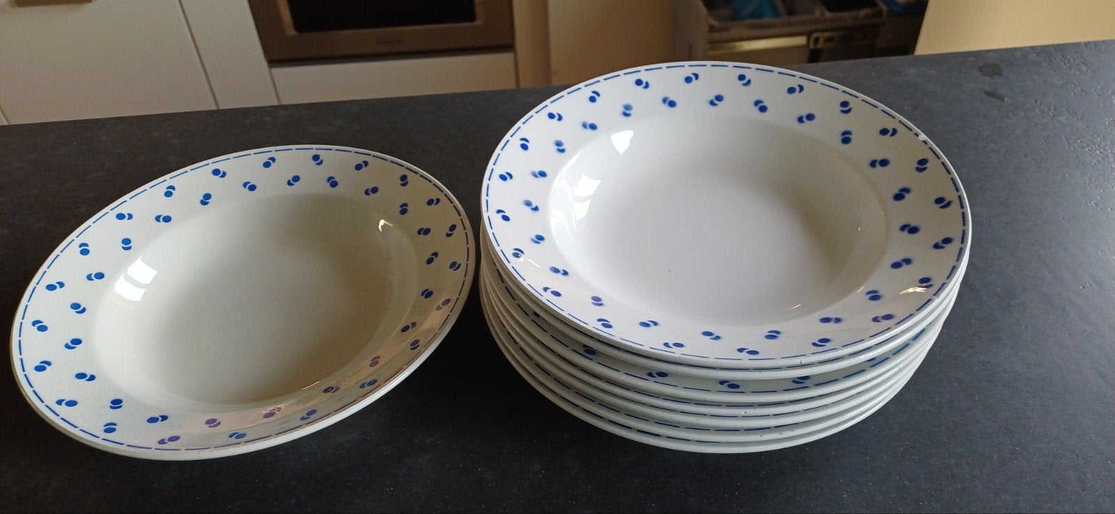 vintage servies Boch la Louviere petit pois, Ophalen of Verzenden, Aardewerk, Vintage, Bord(en)