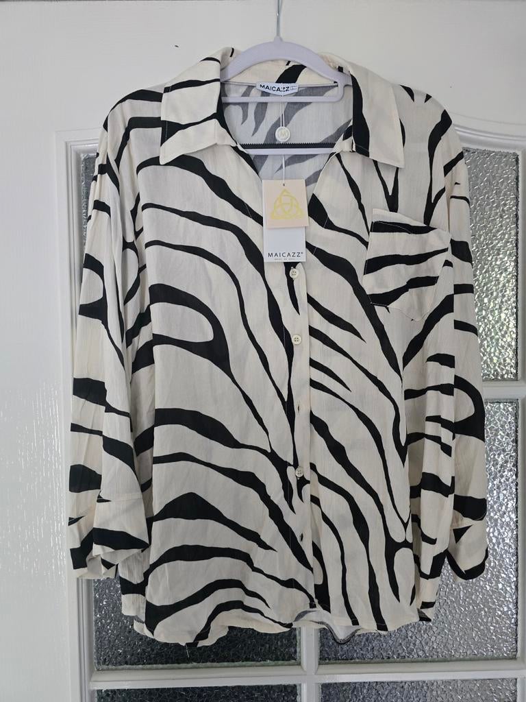 Nieuw maicazz blouse L creme zwart, Ophalen of Verzenden, Nieuw, Zwart