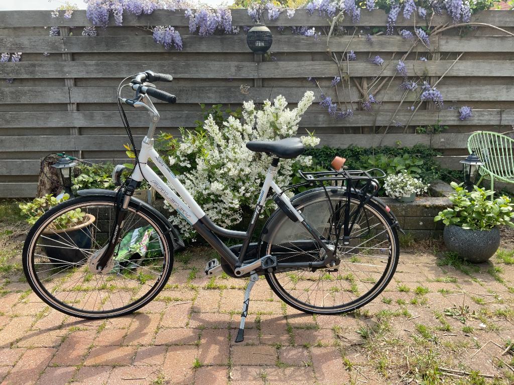 Mooie Raleigh damesfiets te koop, Gebruikt, Versnellingen, Trommelrem, Ophalen
