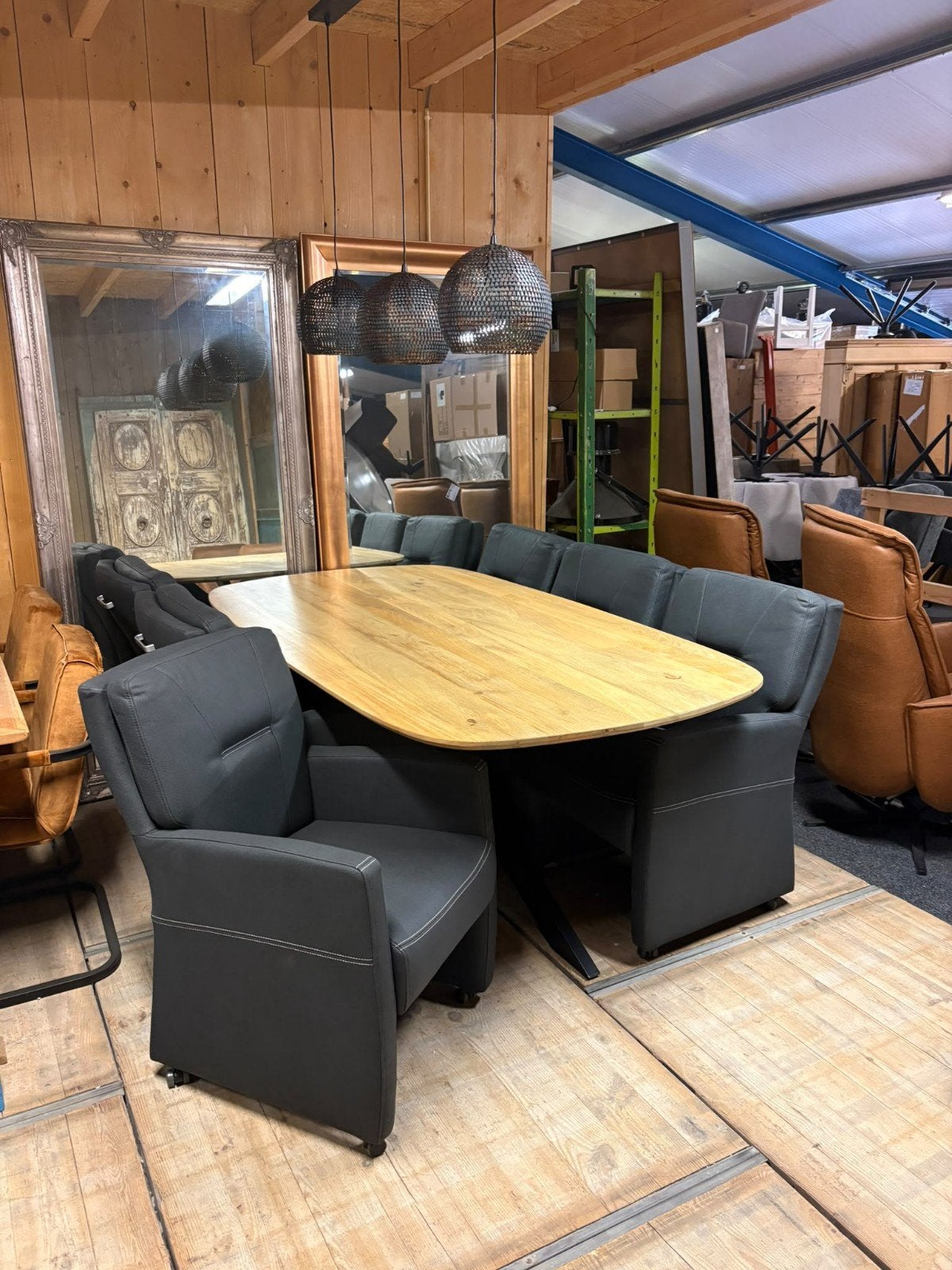 Prachtige Eetkamersets Mango Houten Tafels en  mooie stoelen, Ophalen of Verzenden
