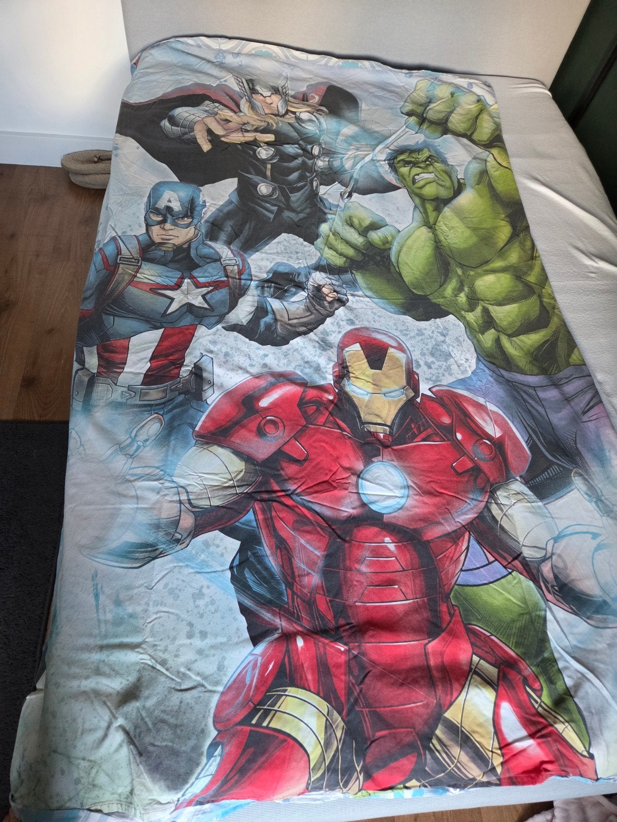 Avengers 1 persoons dekbedovertrek, Ophalen of Verzenden, Zo goed als nieuw, Jongetje, Dekbedovertrek
