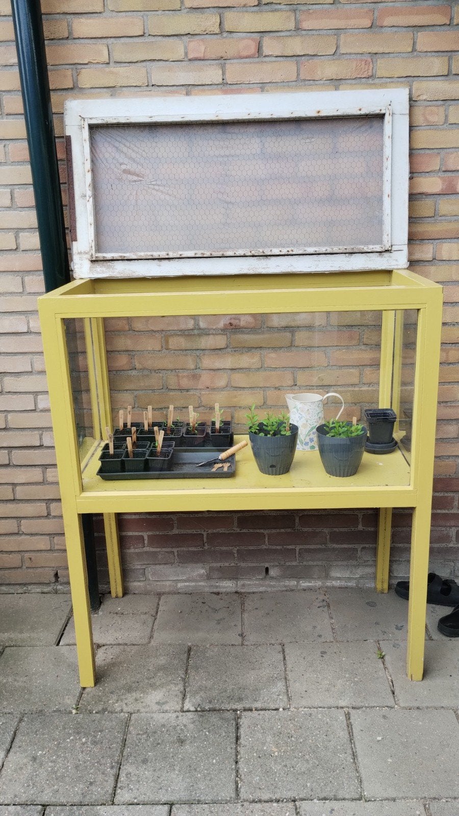 Heel leuk houten (vitrine of thee) kastje b100xd50xh115cm, Ophalen, 25 tot 50 cm, 50 tot 100 cm, Minder dan 100 cm