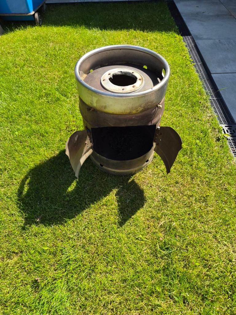 Unieke Vuurton / Vuurkorf van Bierfust, Tuin en Terras, Ophalen, Gebruikt, Vuurton