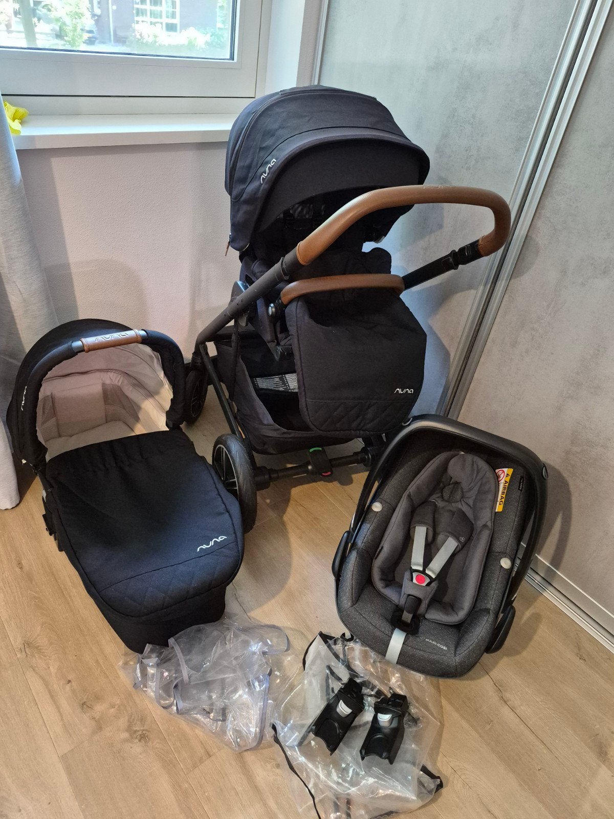 Nuna Mixx Next kinderwagen incl maxicosi, Zo goed als nieuw, Verstelbare duwstang, Ophalen, Kinderwagen