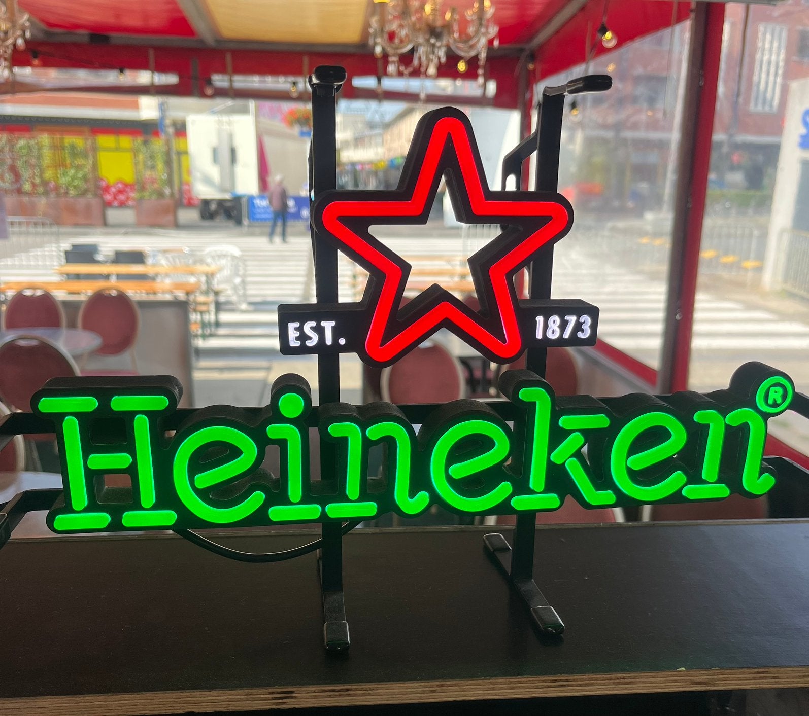 Heineken neon led lamp, Ophalen of Verzenden, Zo goed als nieuw, Lichtbak of (neon) lamp