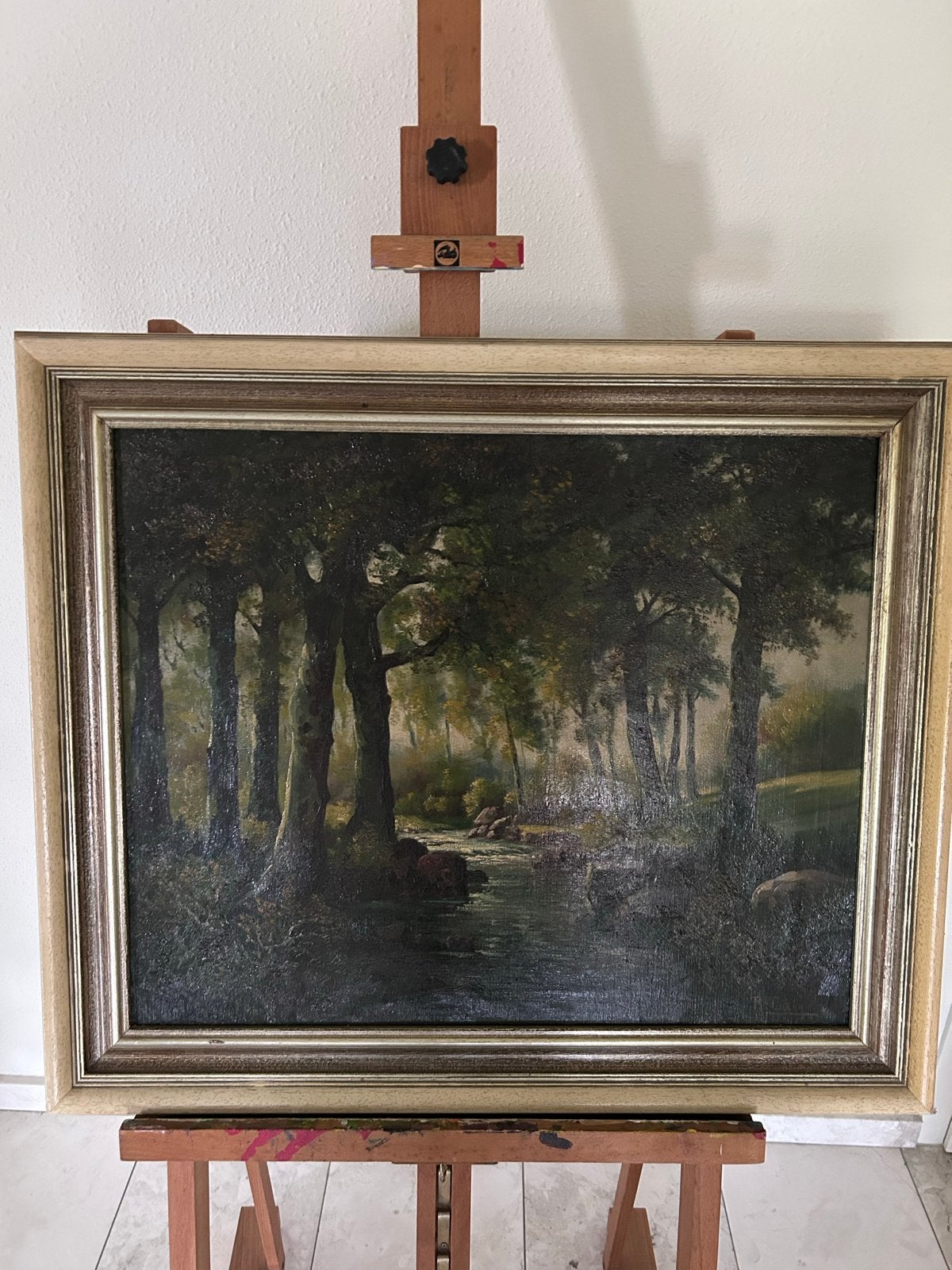 Klassiek Landschap Schilderij: Bosbeekje in Olieverf, Ophalen, Doek, Landschap, Olieverf