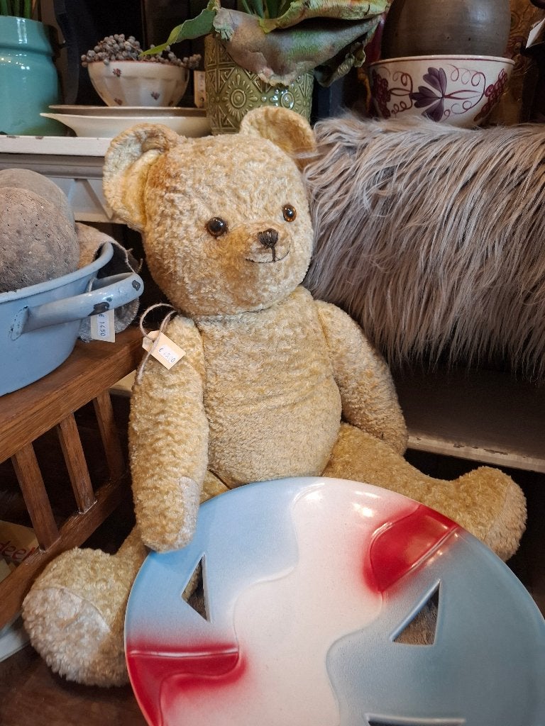 Grote lieve, oude teddybeer, beer, knuffelbeer, Verzamelen, Beren en Cherished Teddies, Overige merken, Gebruikt, Teddy, Stoffen beer