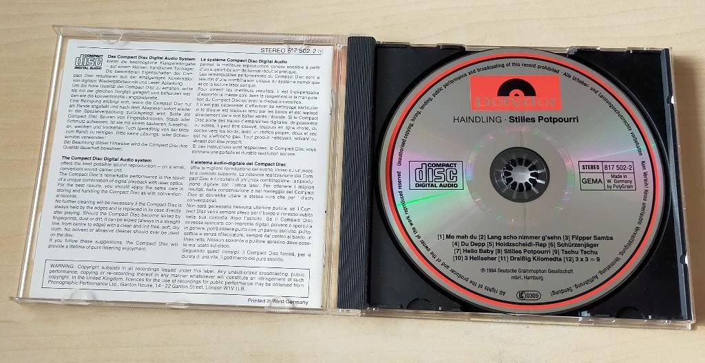 Haindling - Stilles Potpourri CD Hans Jurgen Buchner 1984/??, Cd's en Dvd's, Cd's | Pop, Ophalen of Verzenden, Zo goed als nieuw