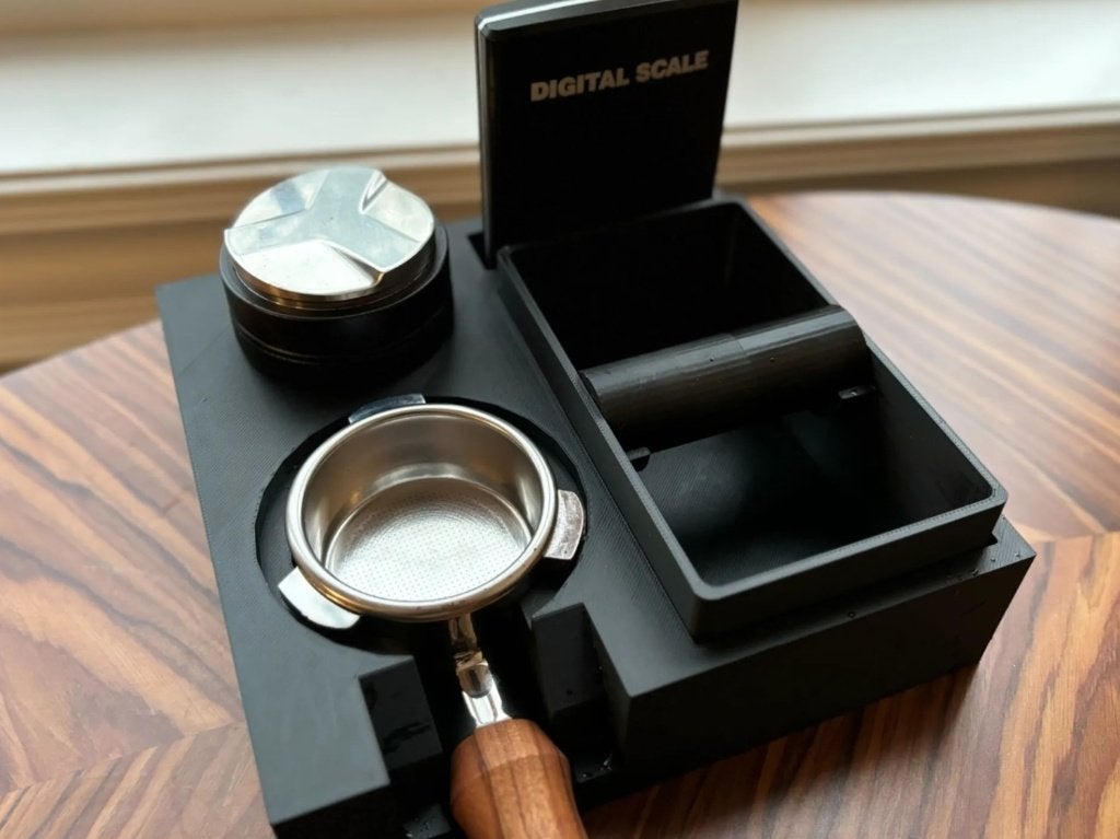 Espresso Tamping Station + Knockbox 58mm - Zwart, Ophalen of Verzenden, Nieuw, Sage, Barista-accessoire