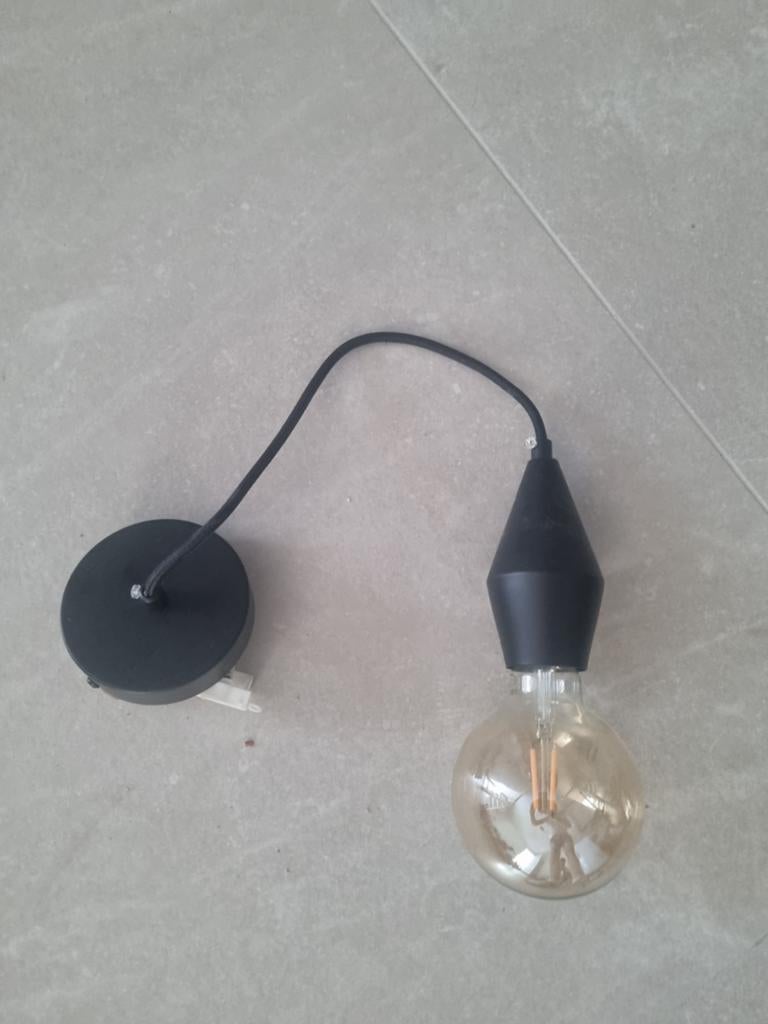 Zwarte hanglamp, Ophalen, Zo goed als nieuw, Modern, Industrieel