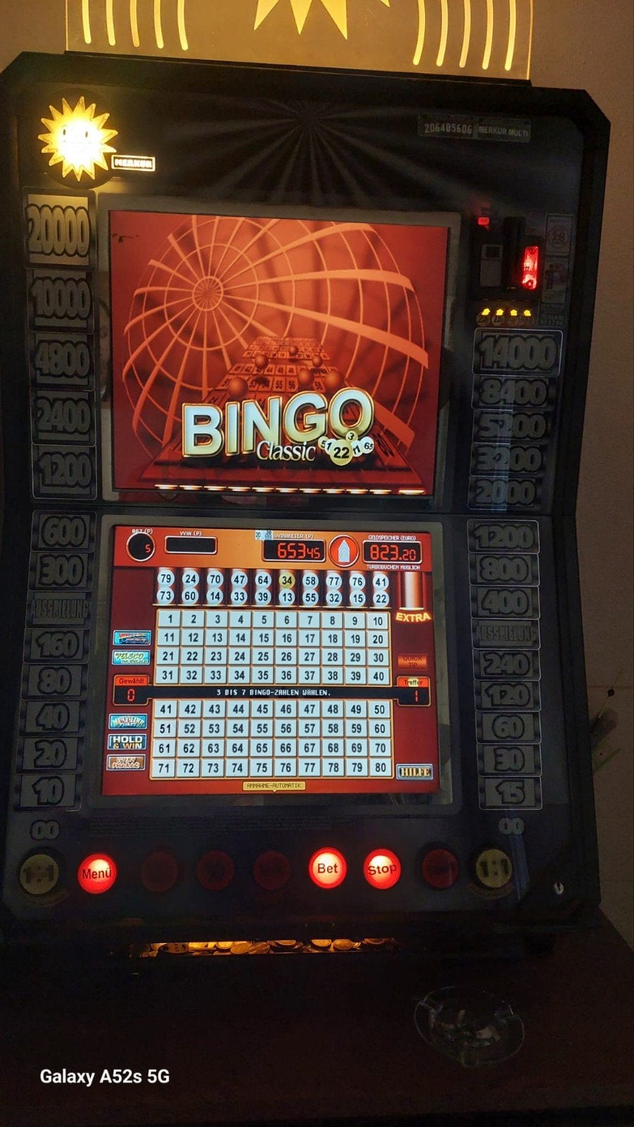 MERCUR WANDGOKKAST 6 SPELEN, Verzamelen, Automaten | Gokkasten en Fruitautomaten, Euro, Ophalen of Verzenden, Zo goed als nieuw