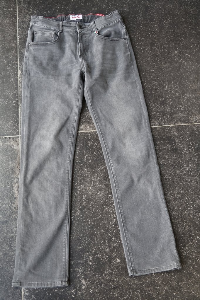 Grijze Spijkerbroek Vingino 164, Broek, Ophalen of Verzenden, Zo goed als nieuw, Vingino