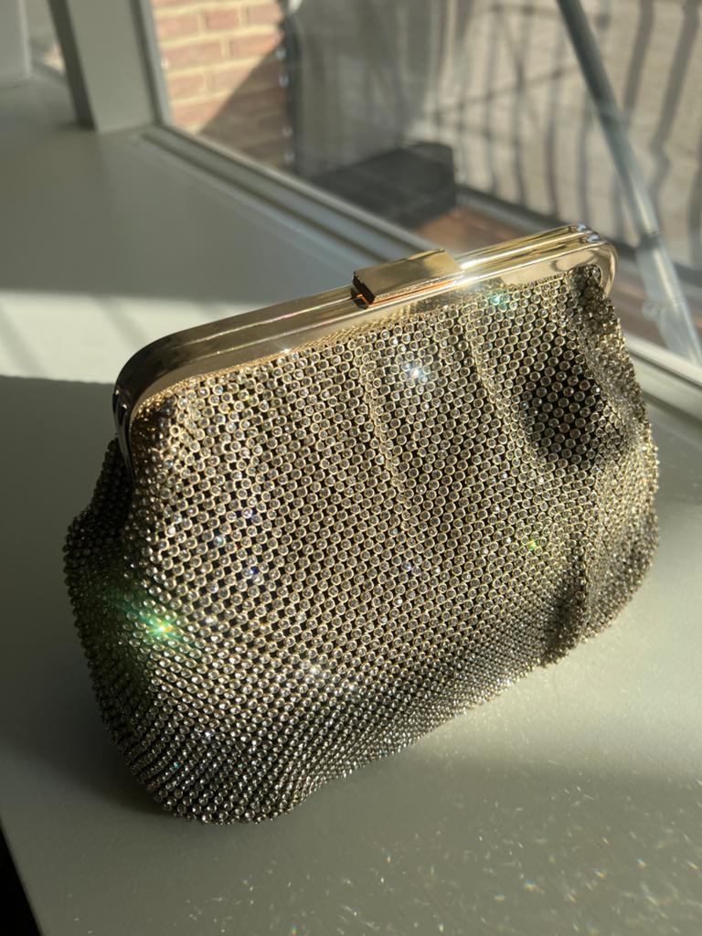 Zara Avondtasje met Strass - Zo goed als nieuw, Ophalen of Verzenden, Zo goed als nieuw, Grijs, Avondtasje