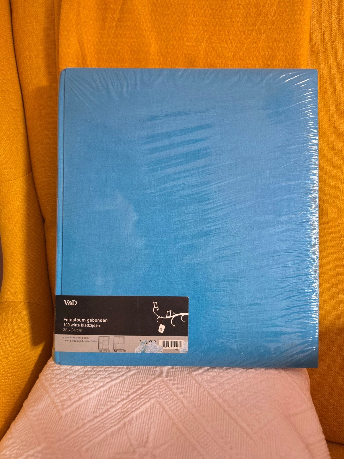 V&D Fotoalbum gebonden - 100 witte bladzijden - Nieuw, Blauw, Vroom & Dreesmann, Fotomap, Nieuw