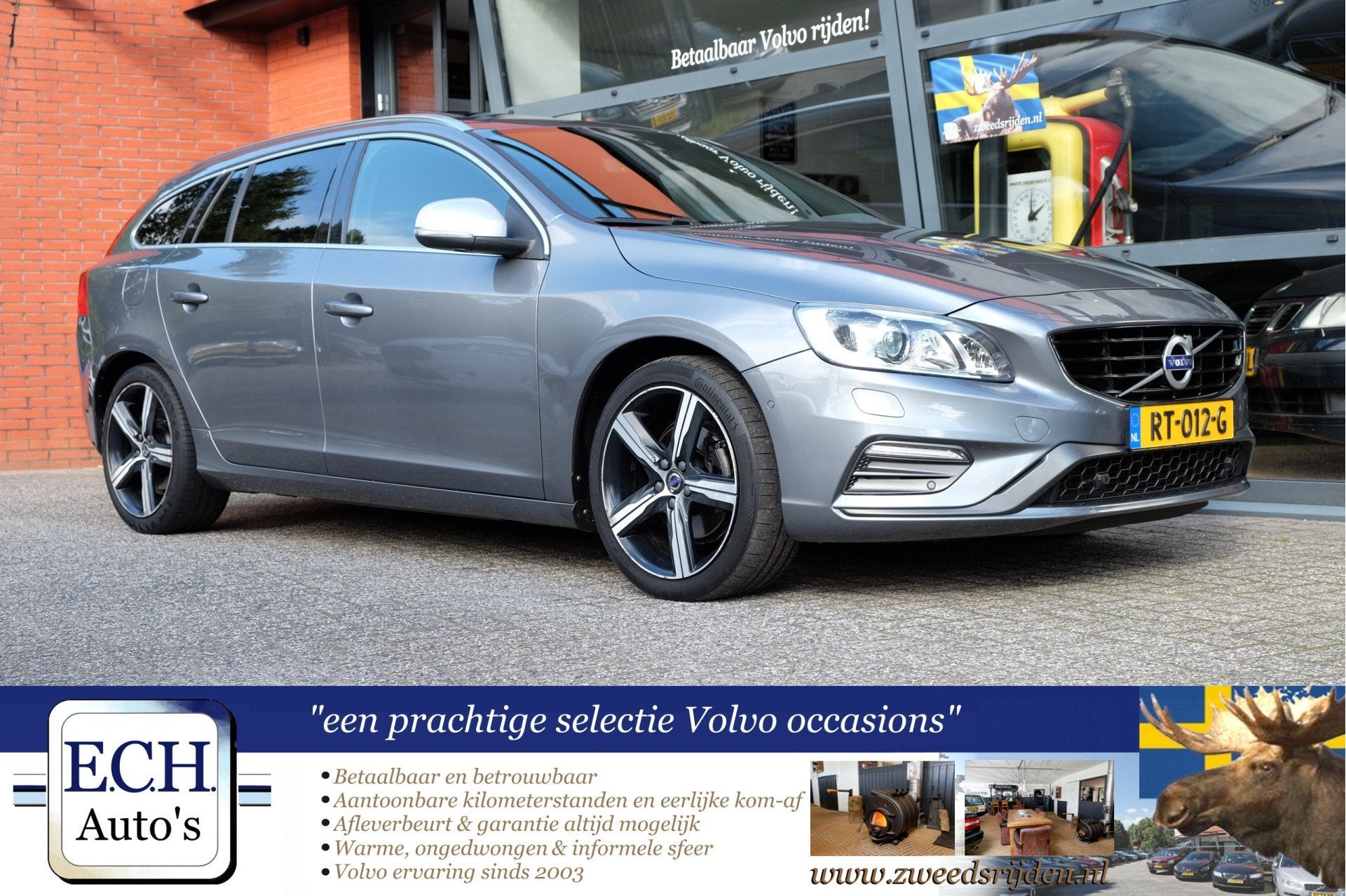 Volvo V60 2.0 T4 190 pk Business Sport, Schuifdak, Trekhaak,, Gebruikt, Handgeschakeld, 1600 kg, 84 €/maand