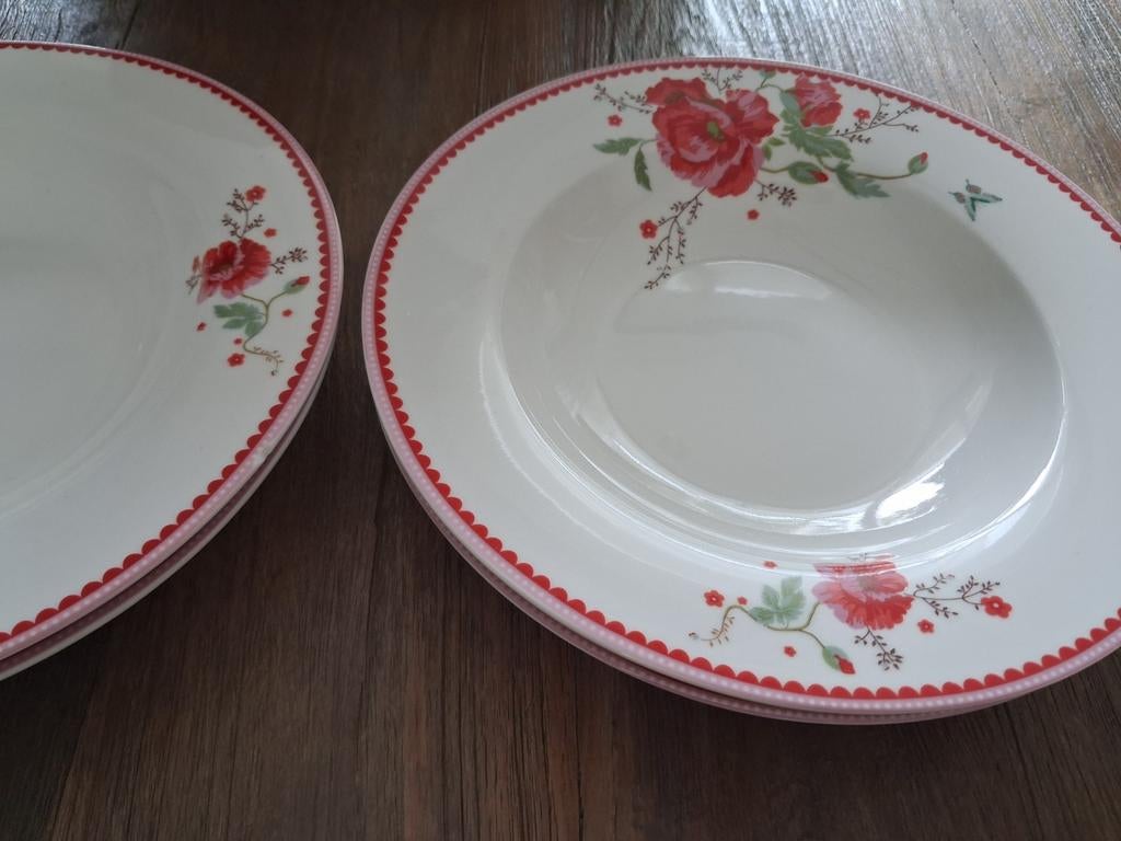 4 diepe borden Room Seven servies, Huis en Inrichting, Gebruikt, Ophalen of Verzenden, Bord(en), Overige stijlen