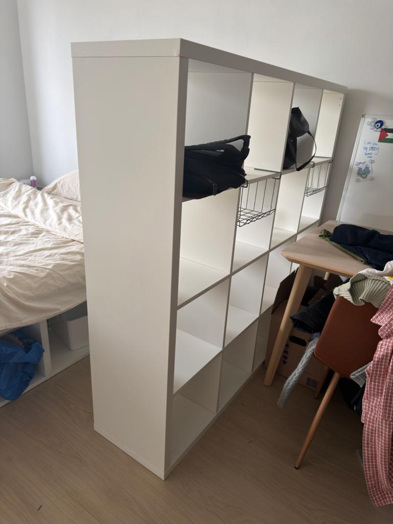 IKEA Kallax kast 4x4 vakken - Wit, Ophalen, Gebruikt, 100 tot 150 cm, 25 tot 50 cm