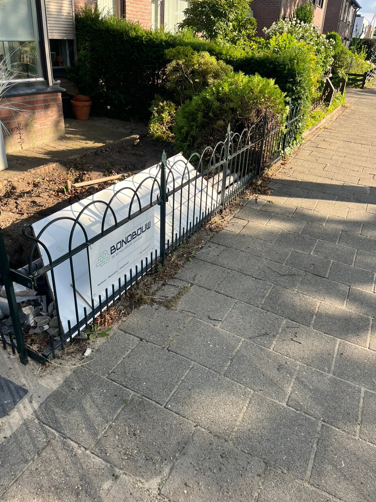 Ijzeren tuinhek, Tuin en Terras, Tuinhekken en Hekwerk, Ophalen, Met poort, Gebruikt, Sierhekwerk