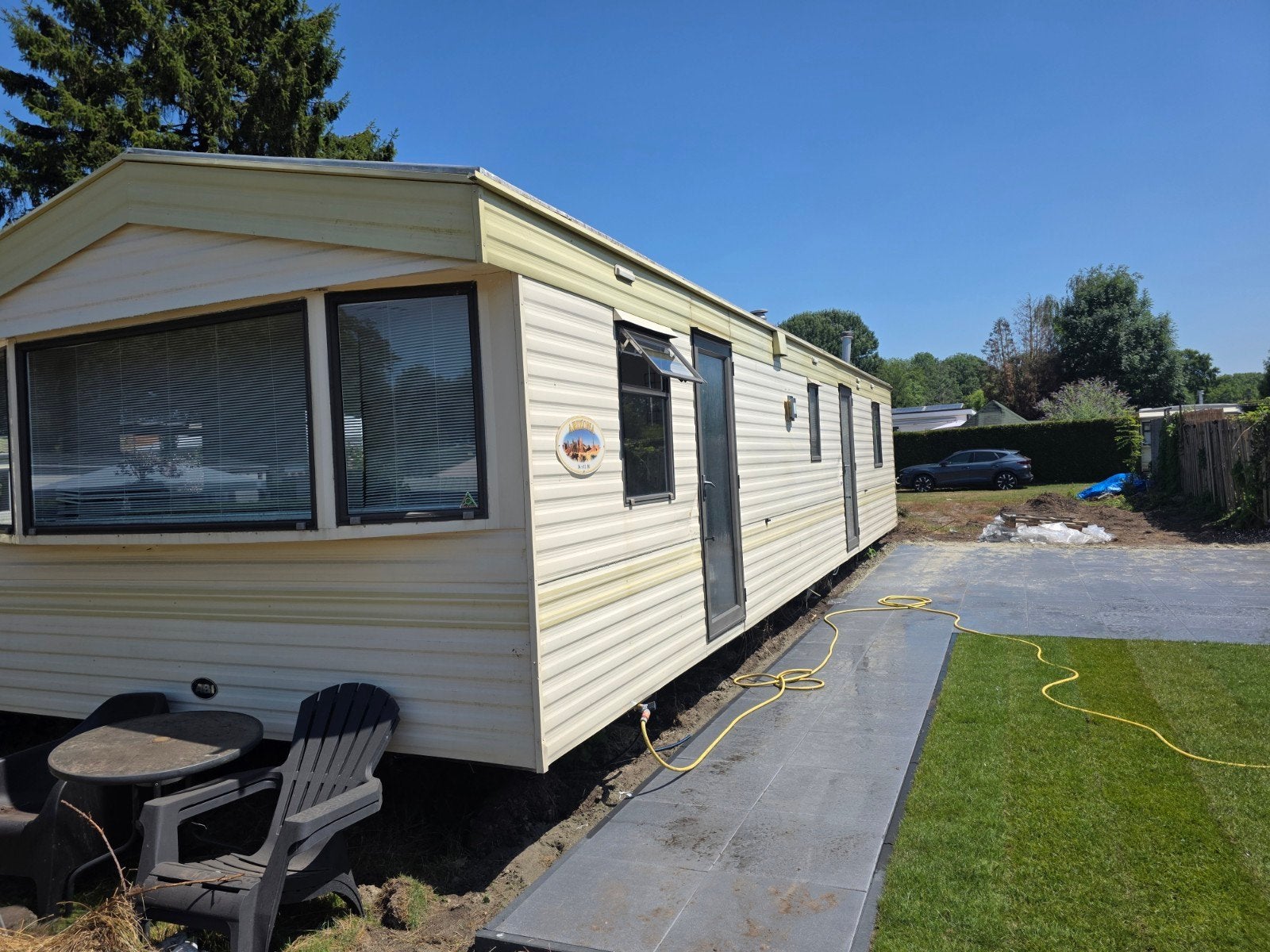 abi arizona 11m x 3,60m 3 slaapkamers nieuwe tuin, Caravans en Kamperen, Stacaravans, Ophalen