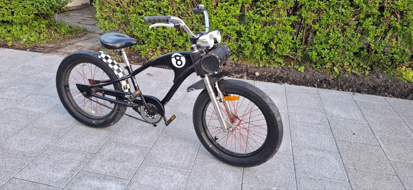 Custom Straight 8 kinderfiets met 20 inch x 3.0 Dikke Banden, Terugtraprem, Gebruikt, Minder dan 49 cm, Ophalen