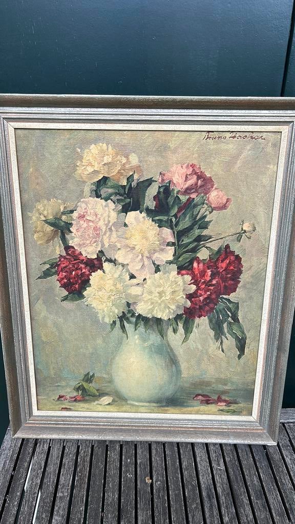 Reproductie bloemen in vaas, Antiek en Kunst, Kunst | Schilderijen | Klassiek, Ophalen of Verzenden