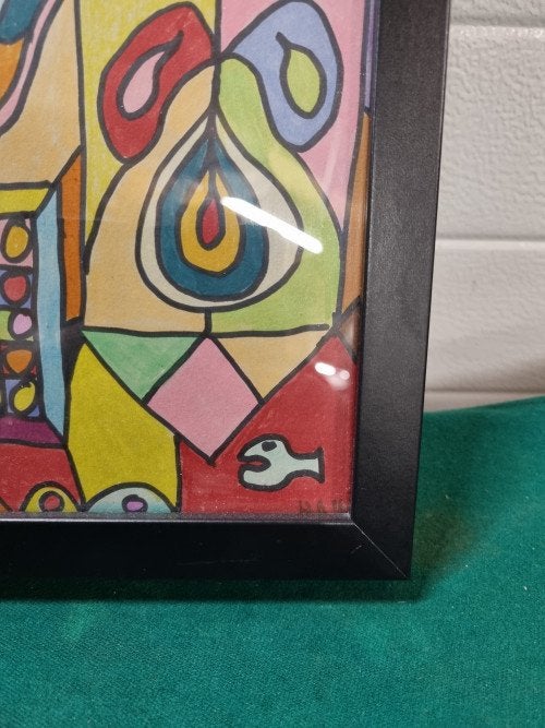 schilderij abstract tekening, Ophalen of Verzenden, 'T Olde Gre-j, Info@toldegrej.nl, Endepoelstraat 20f Didam