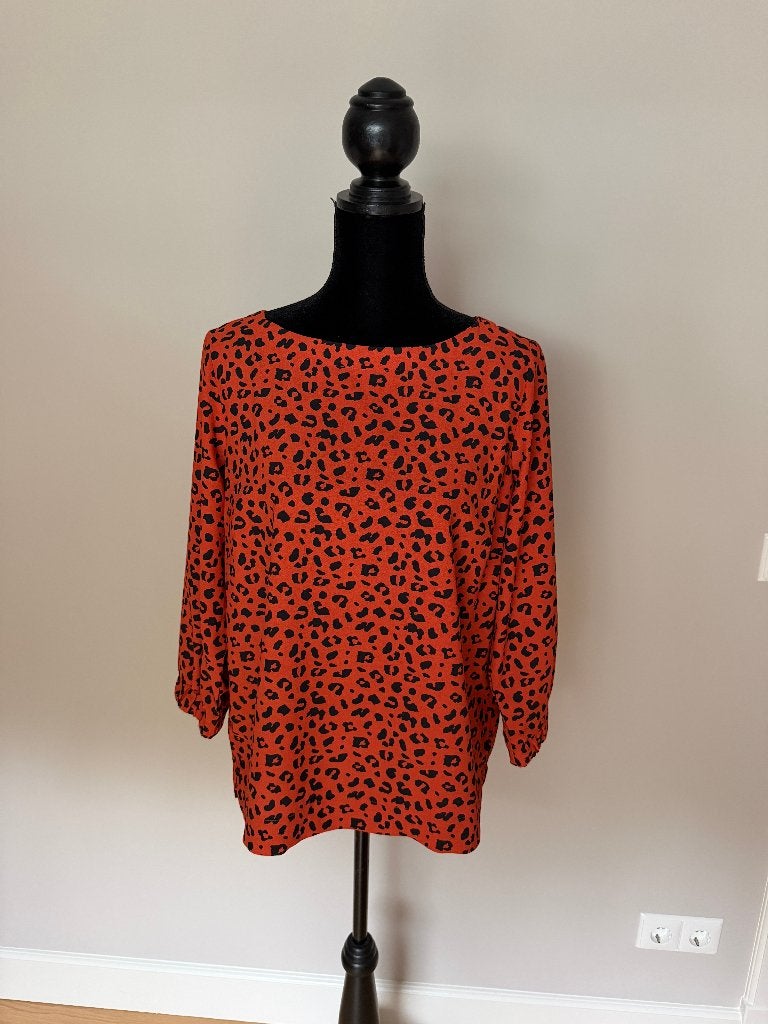 Blouse panter print maat M, Overige kleuren, Zo goed als nieuw, Hema, Ophalen