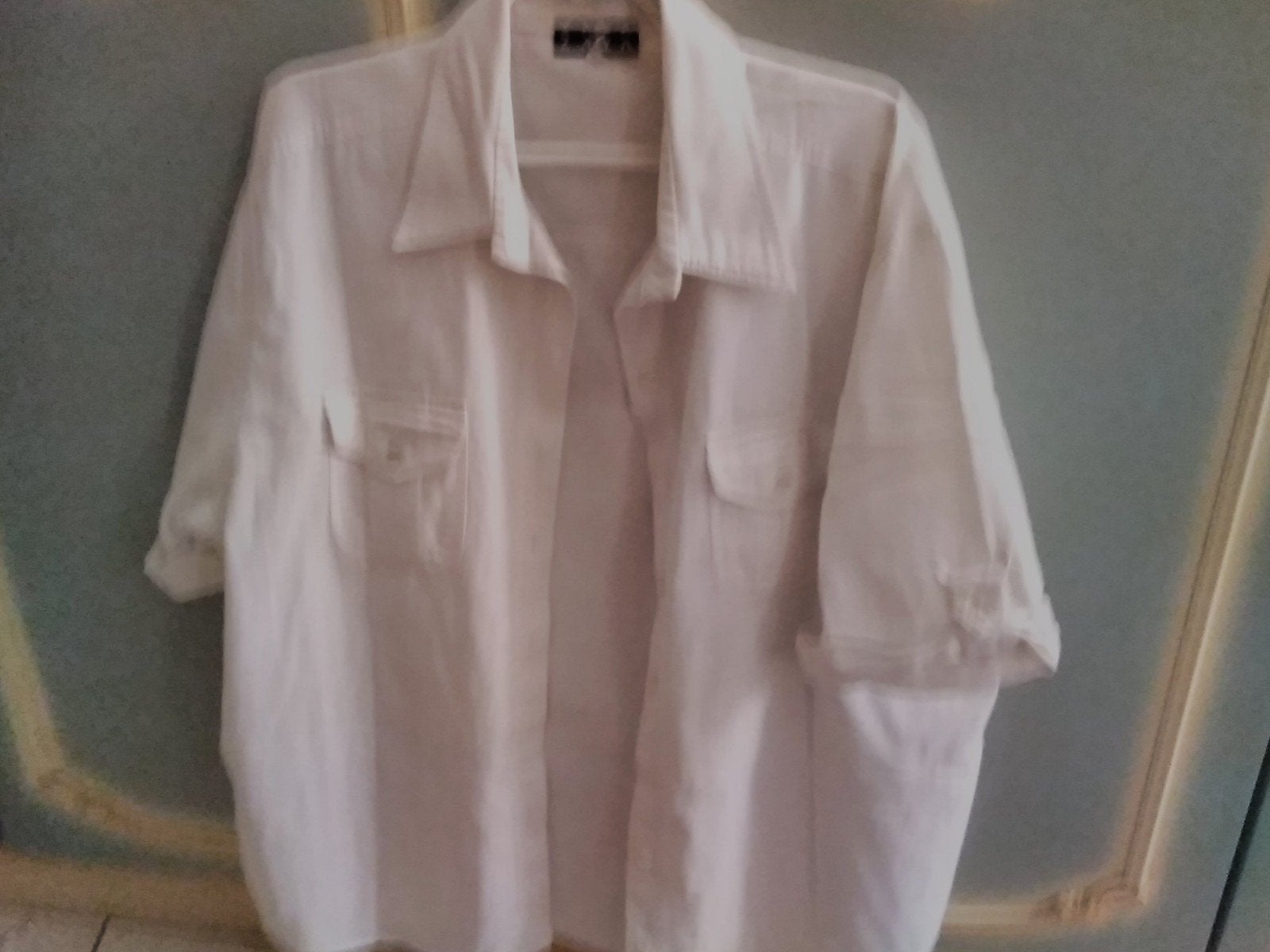 Een nieuwe witte linnen blouse. mt 46, Ophalen of Verzenden, Nieuw, Maat 46/48 (XL) of groter, Wit