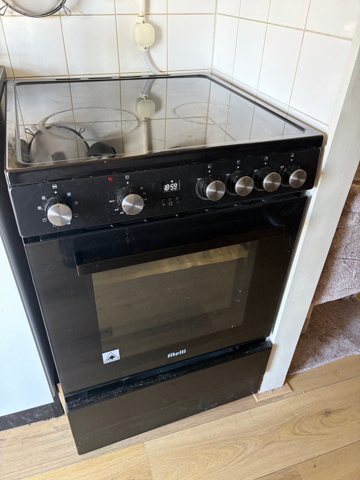 Fritelli Keramische Kookplaat met Oven - Zwart, Ophalen, Gebruikt, 60 cm of meer, Keramisch