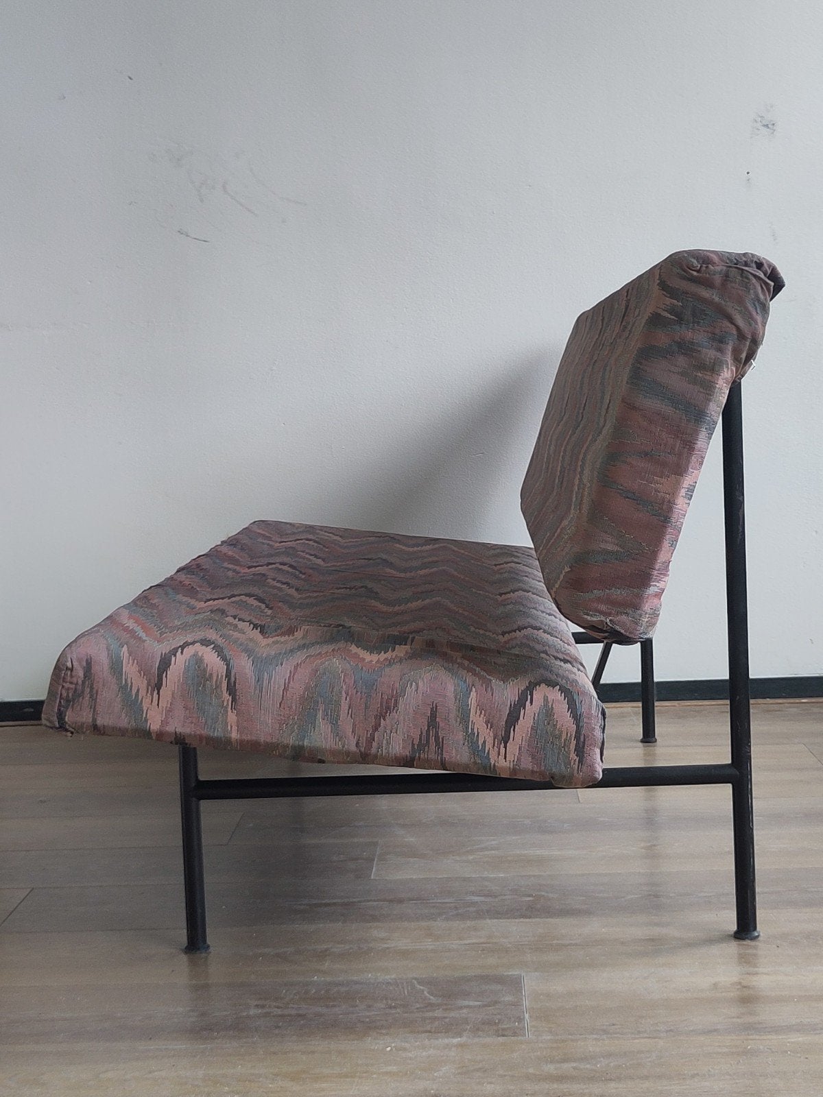 Vintage Gispen bank 1721 Cordemeyer sofa bankje metaal stof, Huis en Inrichting, Gebruikt, Mid century modern dutch design, .