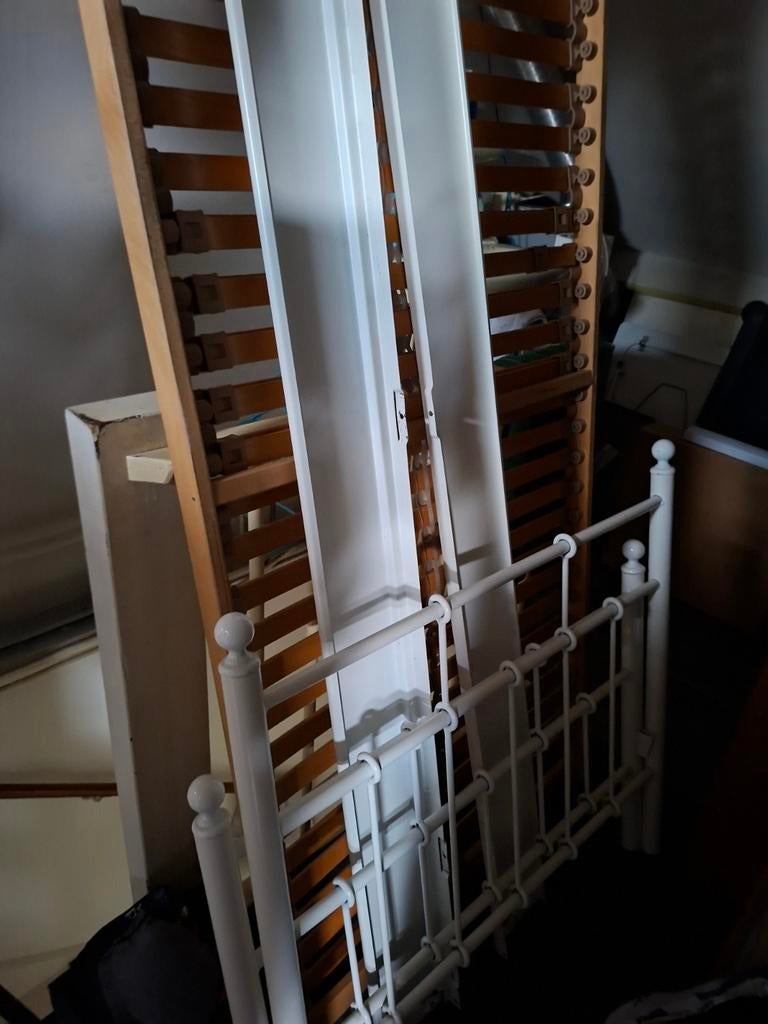 1 persoons bed 90 x 210, Ophalen, Gebruikt, 90 cm, Eenpersoons