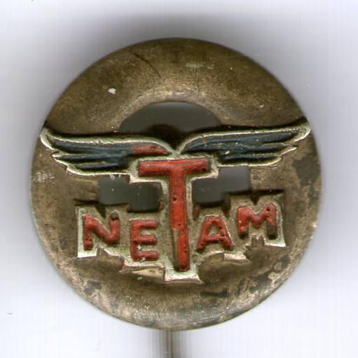 NETAM blauw op zilverkl vrachtaanhanger speldje( A_069a ), Verzenden, Zo goed als nieuw, Transport, Speldje of Pin