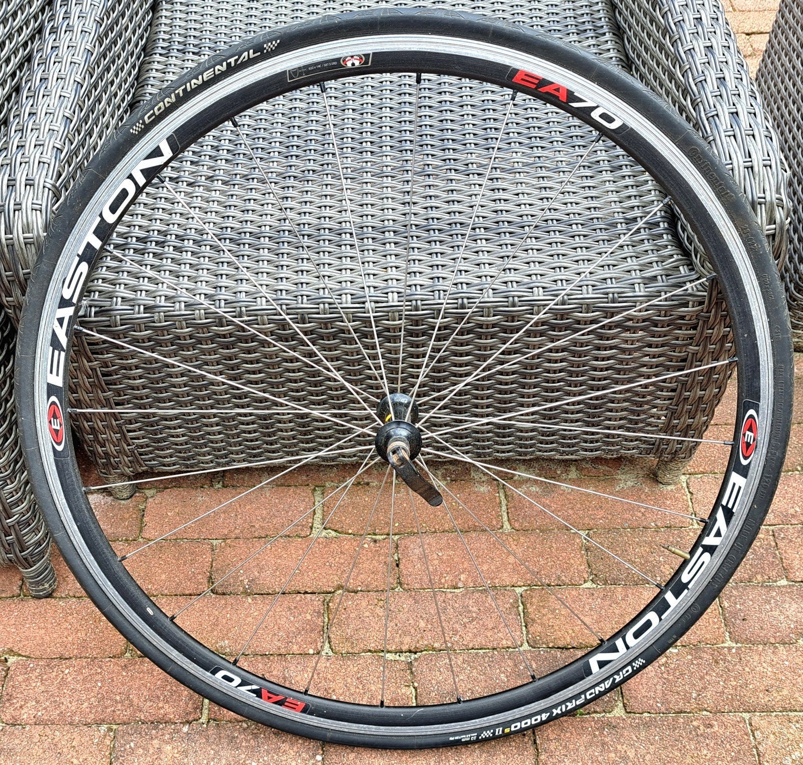 Easton EA70 voorwiel, Gebruikt, Aluminium, Easton, Racefiets