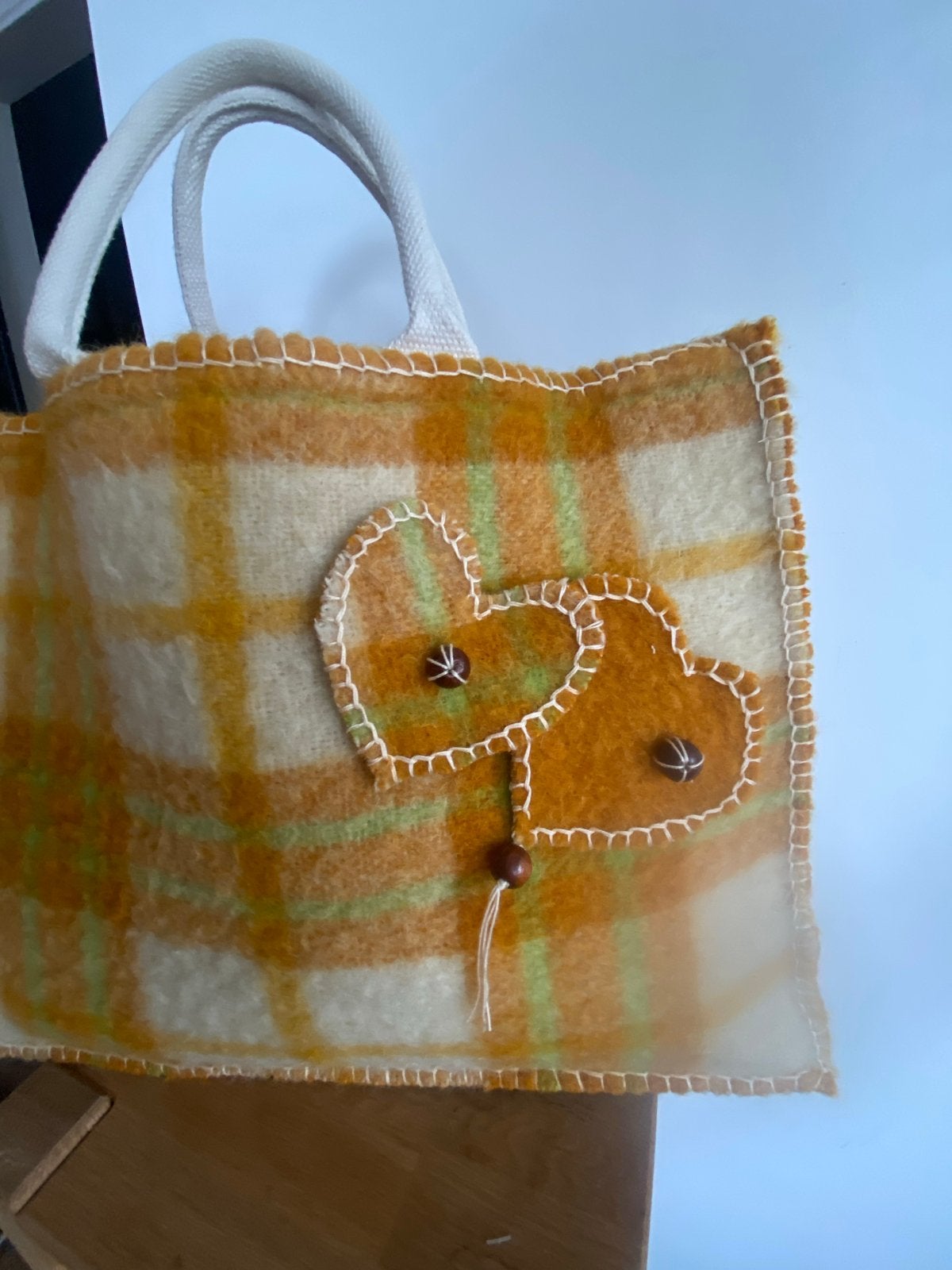 Leuke tas gemaakt van wollen dekens, Ophalen of Verzenden, Gebruikt, Oranje, Shopper