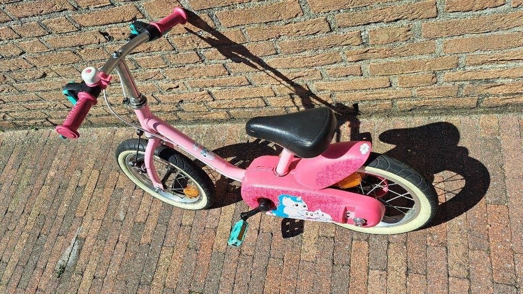 Roze kinderfiets met handremmen, Ophalen, Gebruikt, 14 inch of minder, Handrem