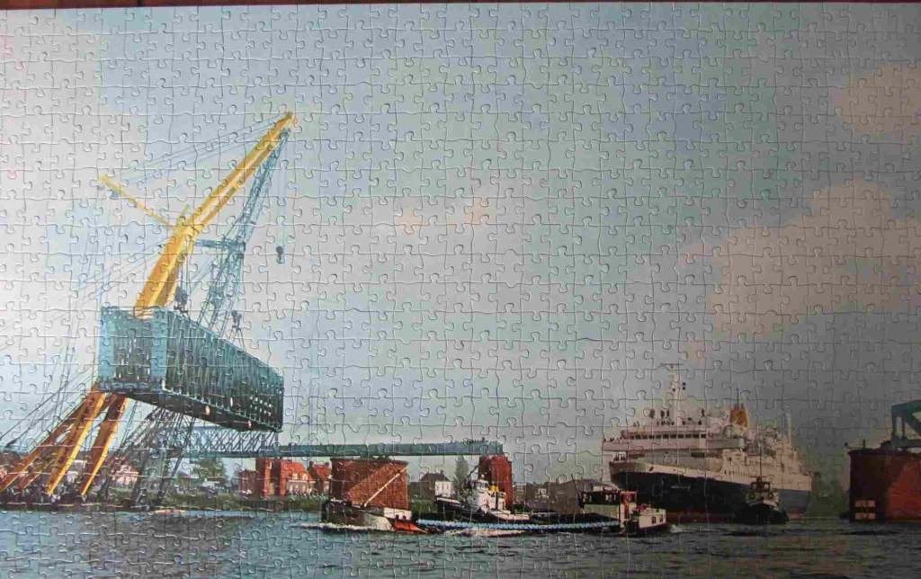 Puzzel Baanhoekbrug Sliedrecht tbv doorvaart MS Prinsendam, Verzamelen, Scheepvaart, Ophalen of Verzenden, Zo goed als nieuw, Overige typen