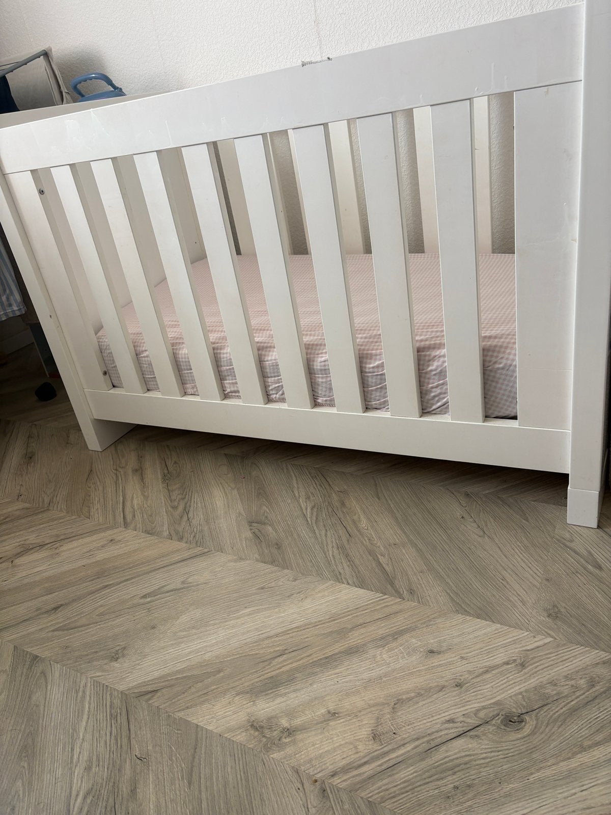 Wit ledikant met matras en commode, Ophalen, Gebruikt, Ledikant