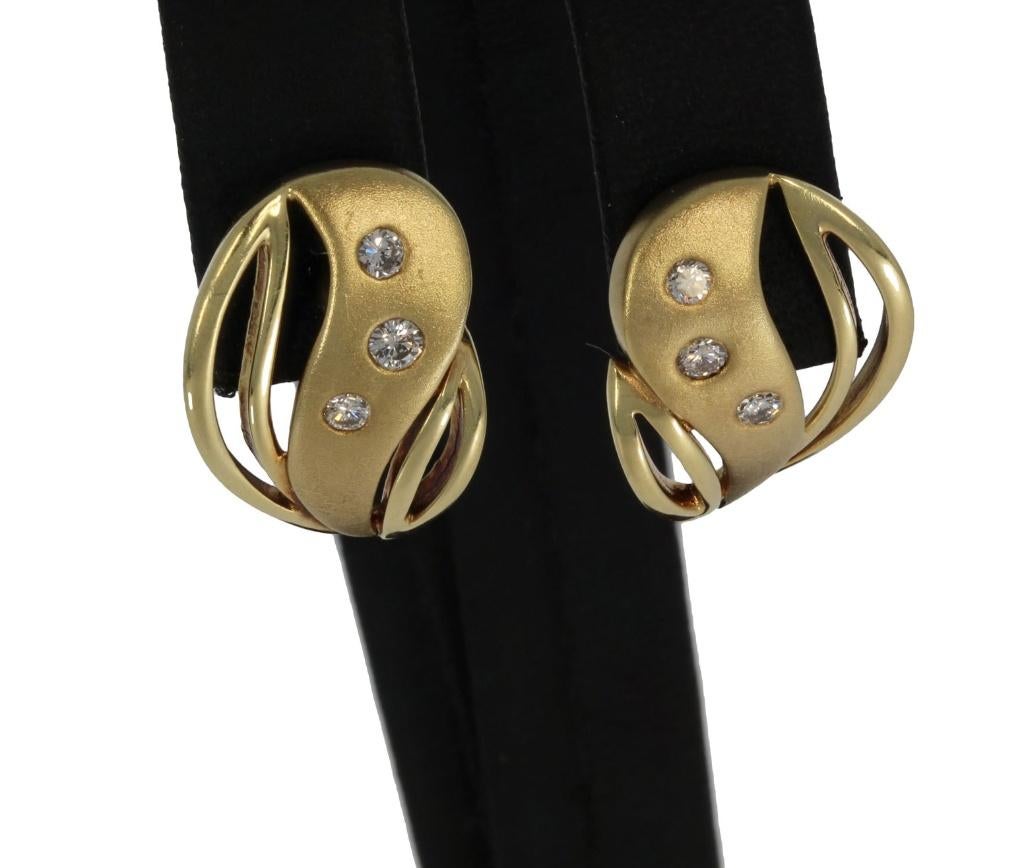 Diamanten set 14k gouden oorbellen certificaat briljant dame, Voordeelsieraden, Verzenden, Zo goed als nieuw, Met edelsteen