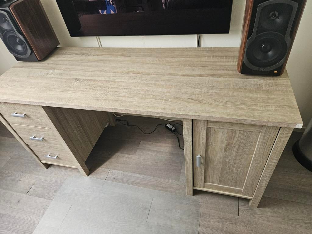 Bureau in zeer goede staat met lades en kastje, Ophalen, Hout, Bruin, Zo goed als nieuw