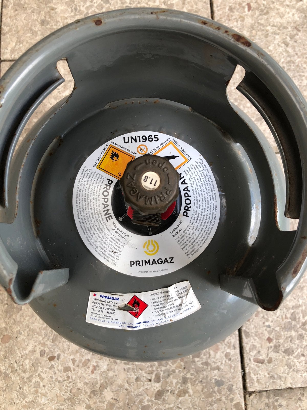 Primagaz propaan gasfles 10,5 kg (leeg), Ophalen, Gebruikt