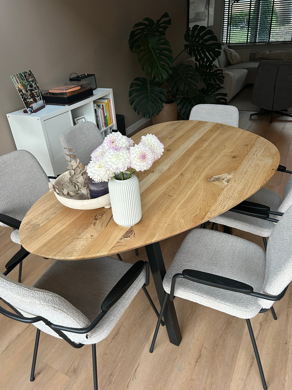 Organische eettafel | Nieuwprijs 1200,-, Ophalen, 100 tot 150 cm, Zo goed als nieuw, 150 tot 200 cm