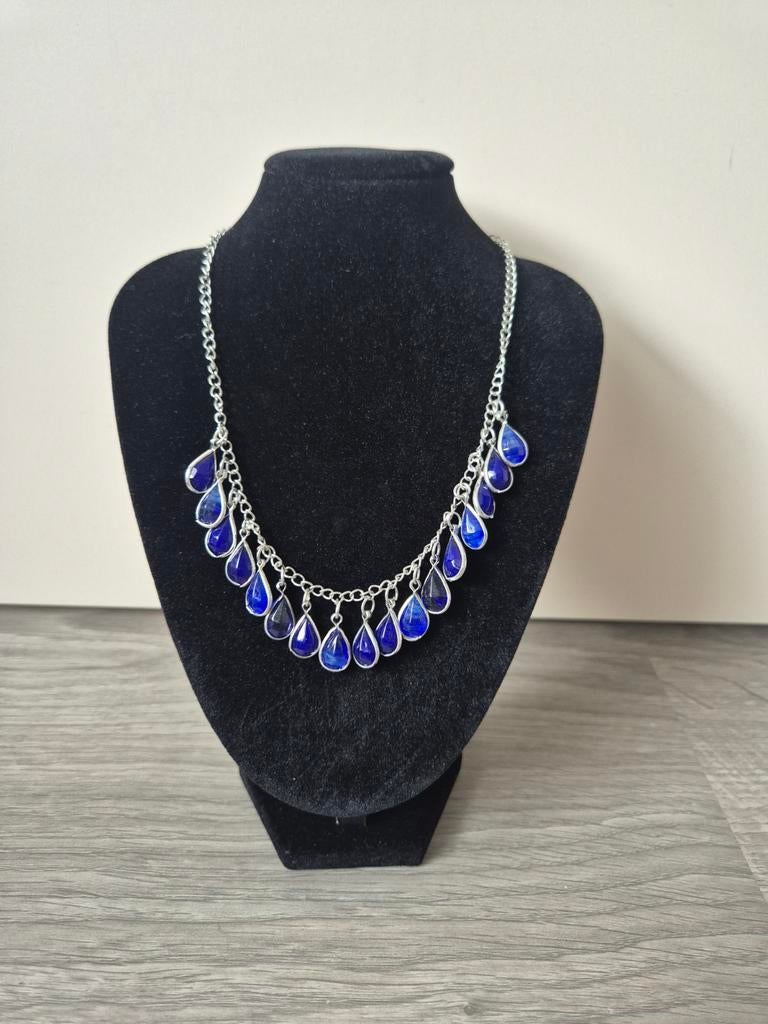 MKM Design ketting met blauwe hangers, Sieraden, Tassen en Uiterlijk, Ophalen of Verzenden, Nieuw