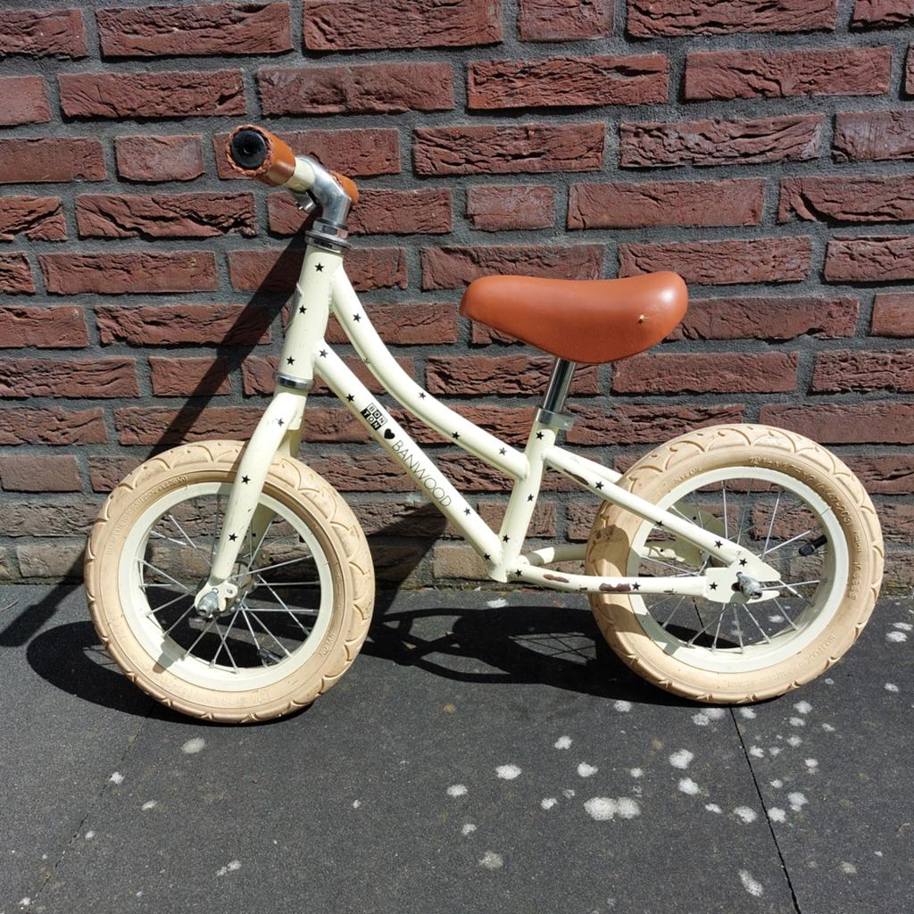 Loopfiets Banwood 12,5" inch geel/creme + sterren, Fietsen en Brommers, Fietsen | Kinderfietsjes, Ophalen, Gebruikt, Minder dan 16 inch