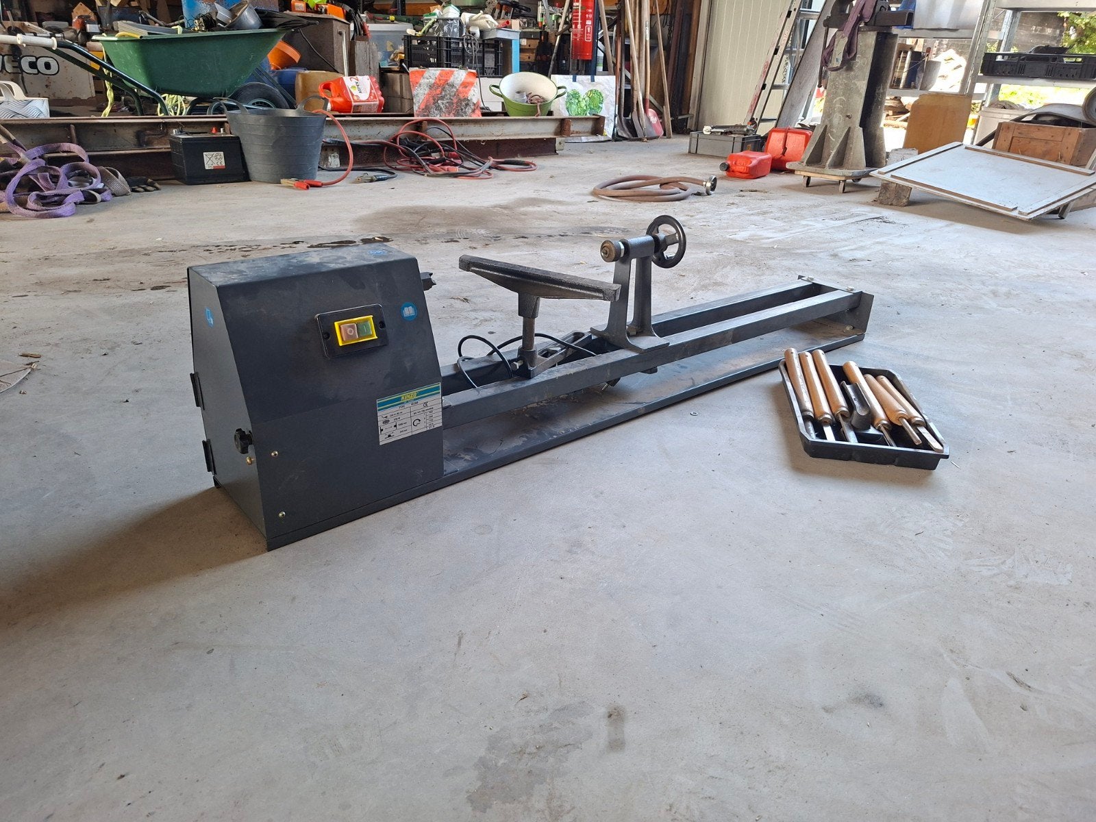 Kinzo Houtdraaibank 8E208 met Beitelset, Doe-het-zelf en Verbouw, Draaibanken, Ophalen, Gebruikt, Houtdraaibank, 1000 mm of meer