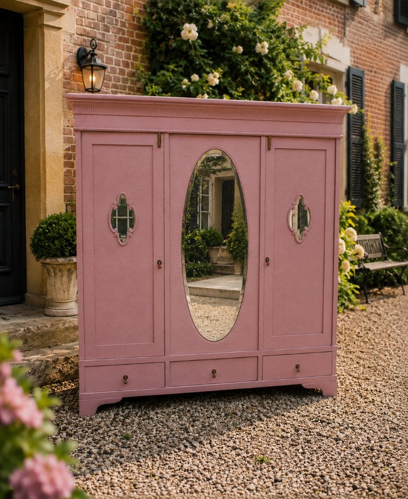 Prachtige sfeervolle authentieke kledingkast Old Pink 1885, Ophalen, Kast, 50 tot 70 cm, 105 cm of meer