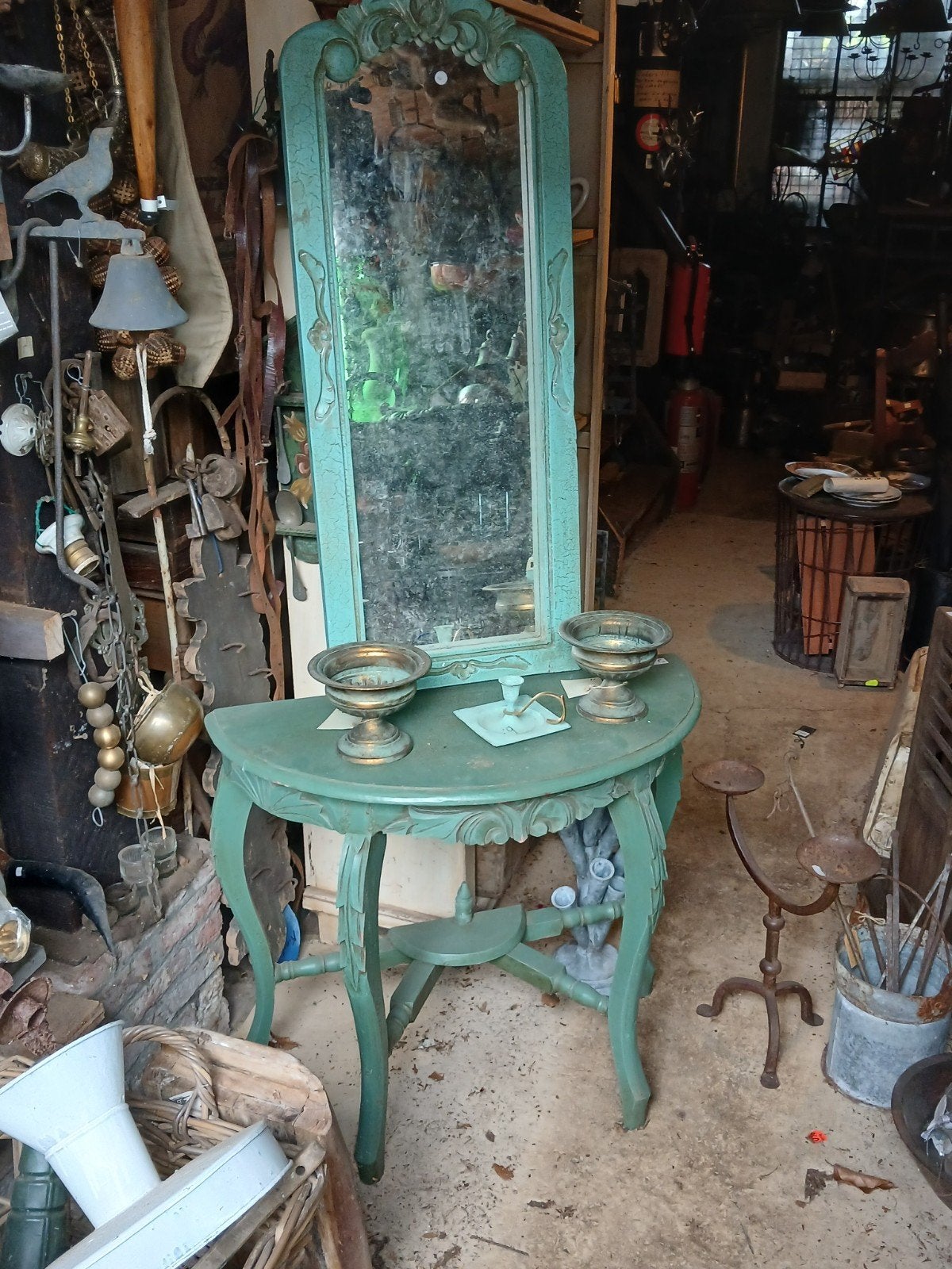 Barokke bijzettafel sidetable maantafel antiek vintage stijl, Ophalen