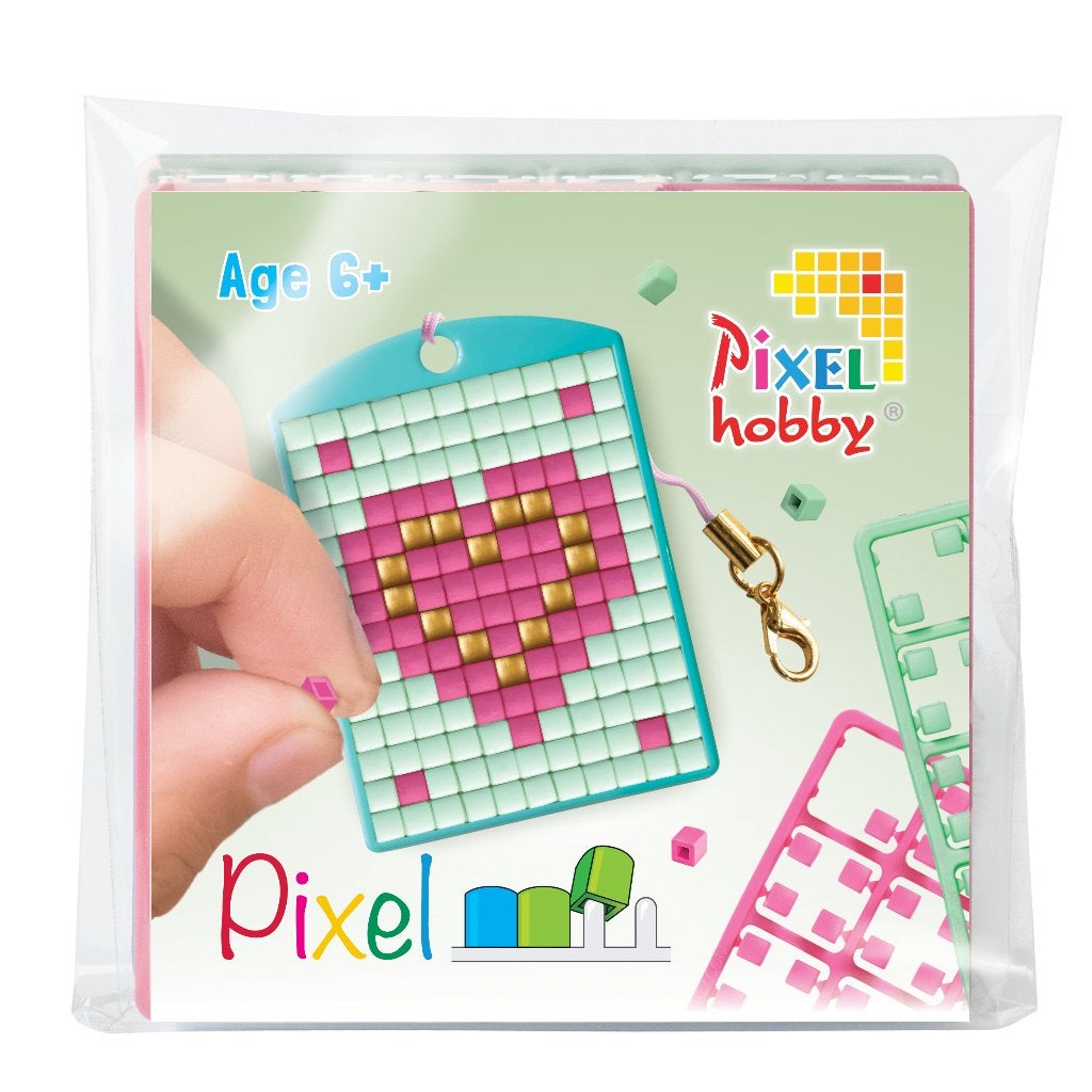 Pixelhobby medaillon startset hartje sleutelhanger 23123, Hobby en Vrije tijd, Knutselen, Nieuw, Knutselset, Pixelhobby, Kunststof